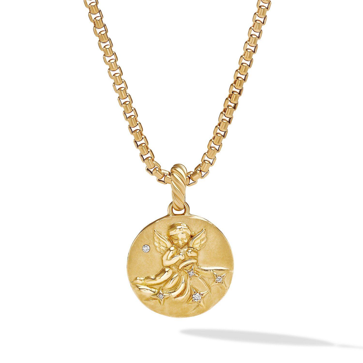 David Yurman Aquarius Amulet in 18k Yellow Gold with Diamonds 1