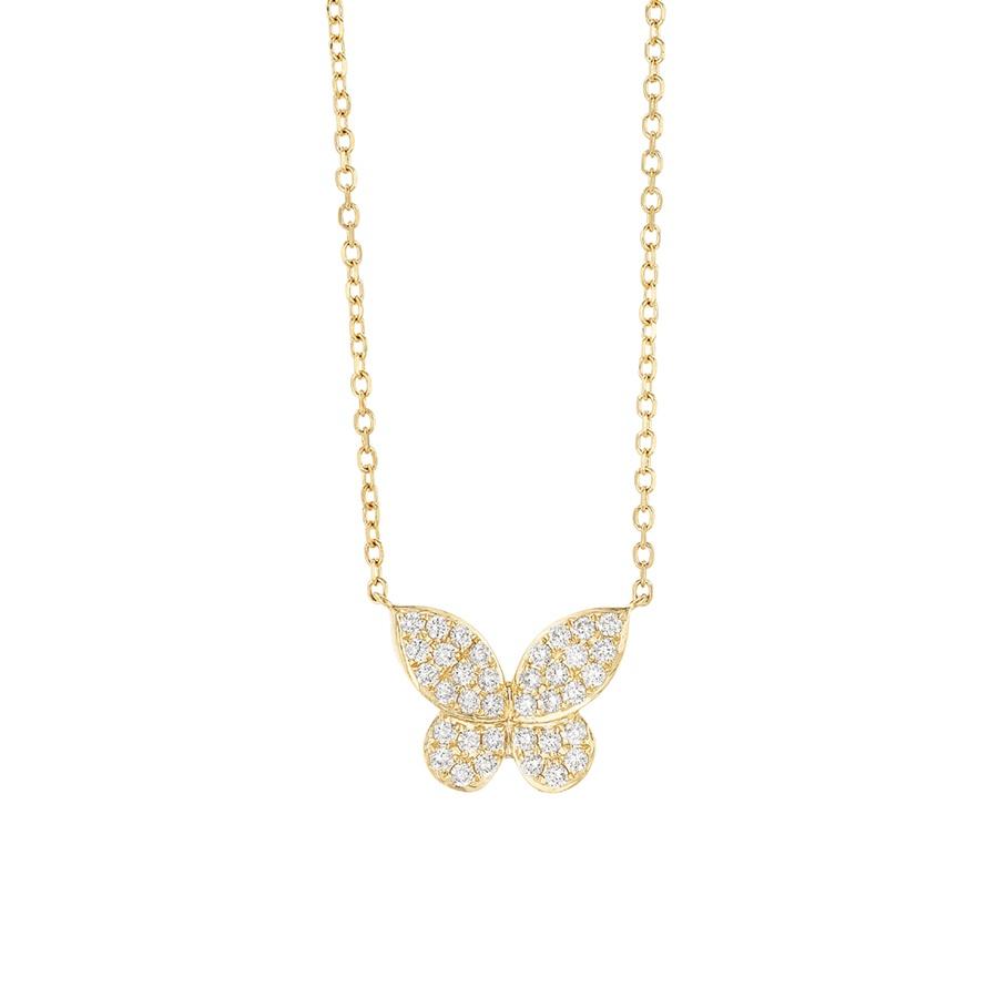 Butterfly Pendant Necklace with Diamonds