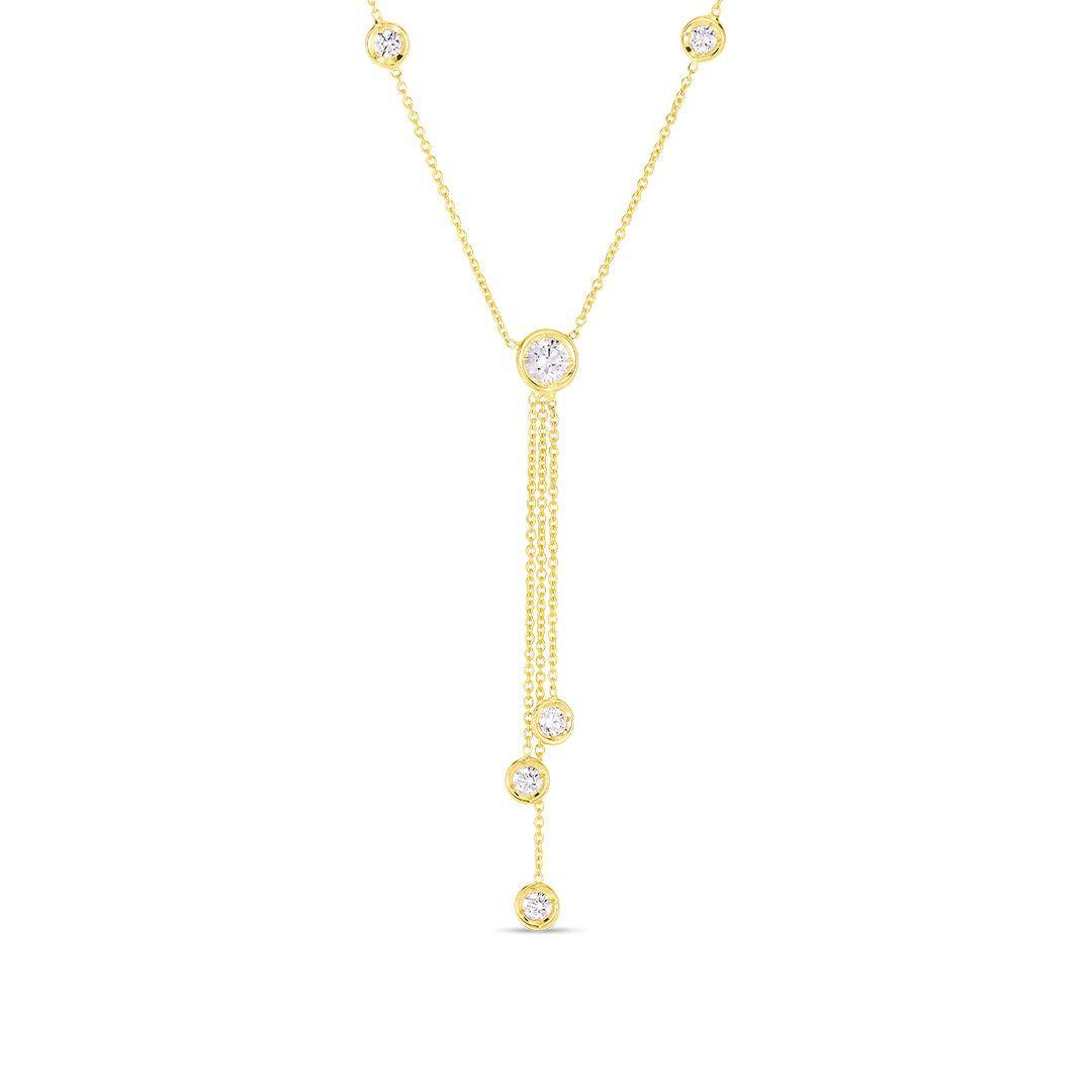  Roberto Coin Bezel Diamond Triple Dangle Necklace
