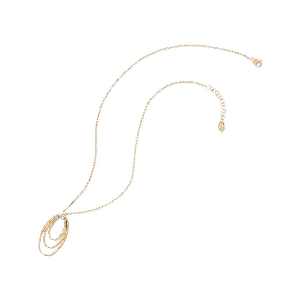 Marco Bicego Marrakech Onde Collection 18K Yellow Gold and Diamond Concentric Small Pendant 0