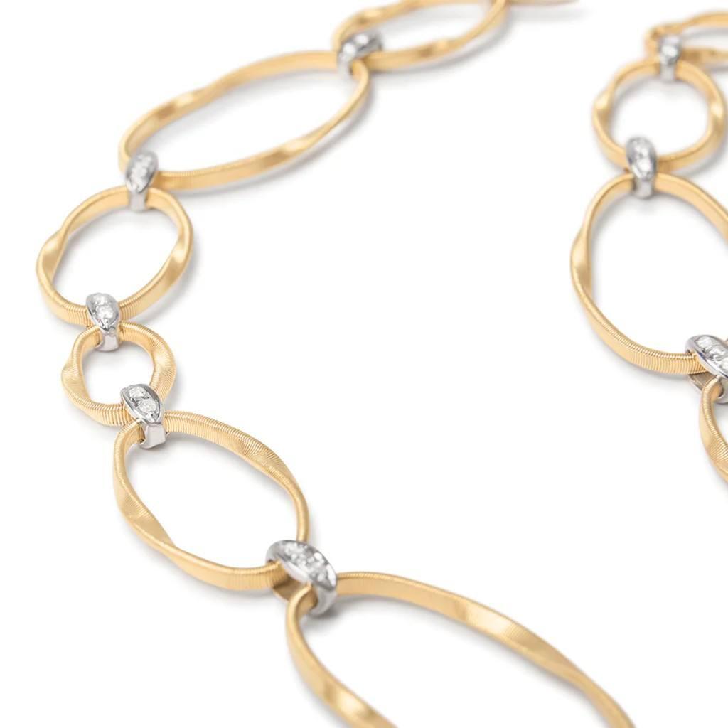 Marco Bicego Marrakech Onde Collection 18K Yellow Gold and Diamond Flat Link Collar Necklace 2