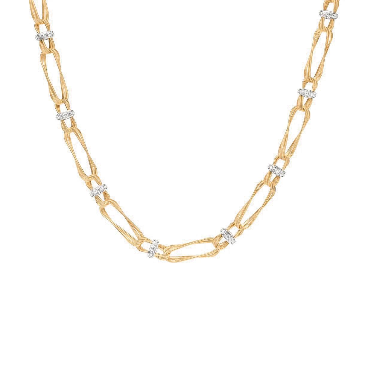 Marco Bicego Marrakech Onde Twisted Double Coil Link Necklace with Diamonds 2