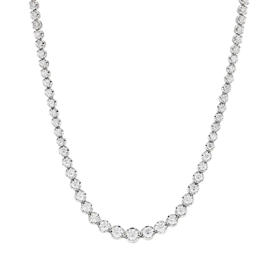 5.00 CTW Riviera Illusion Set Diamond Necklace in White Gold  0