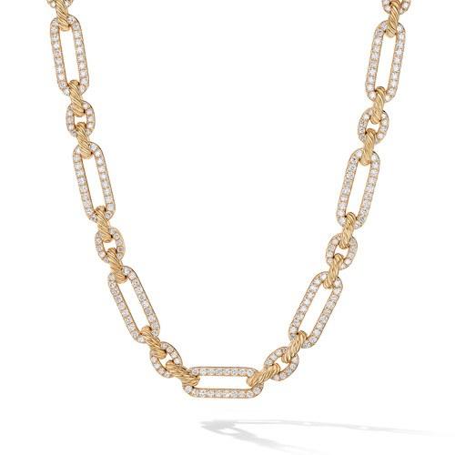 David Yurman Lexington Cable Chain Necklace in 18k Yellow Gold with Diamonds