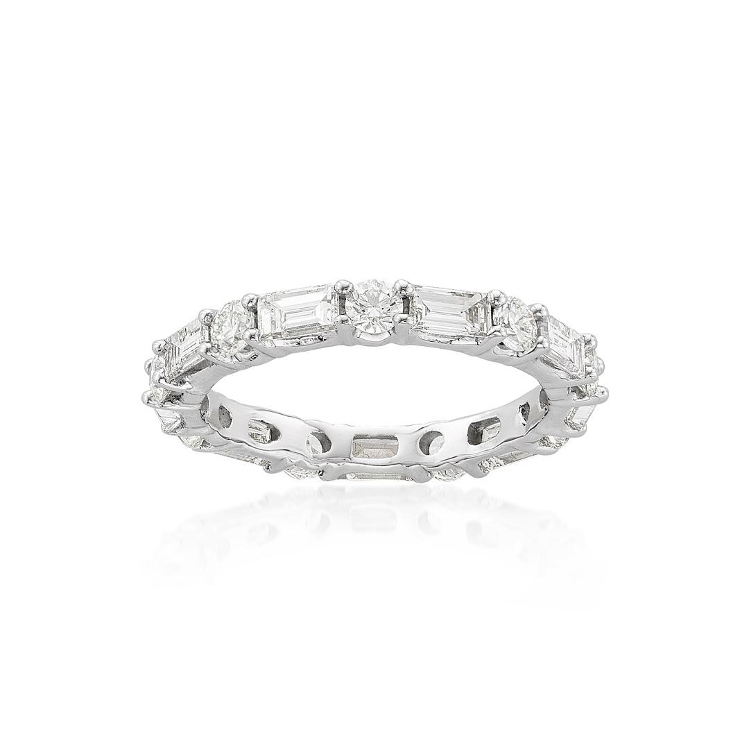Round and Baguette Diamond Eternity Band 0