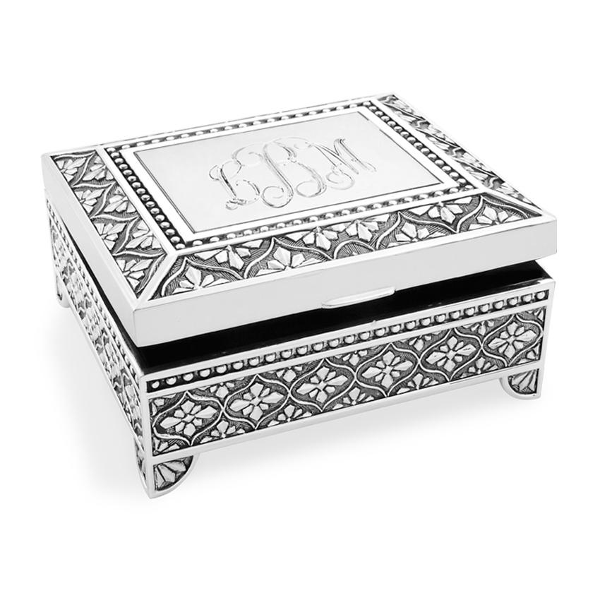 Engravable Silver Plated Jewelry Box