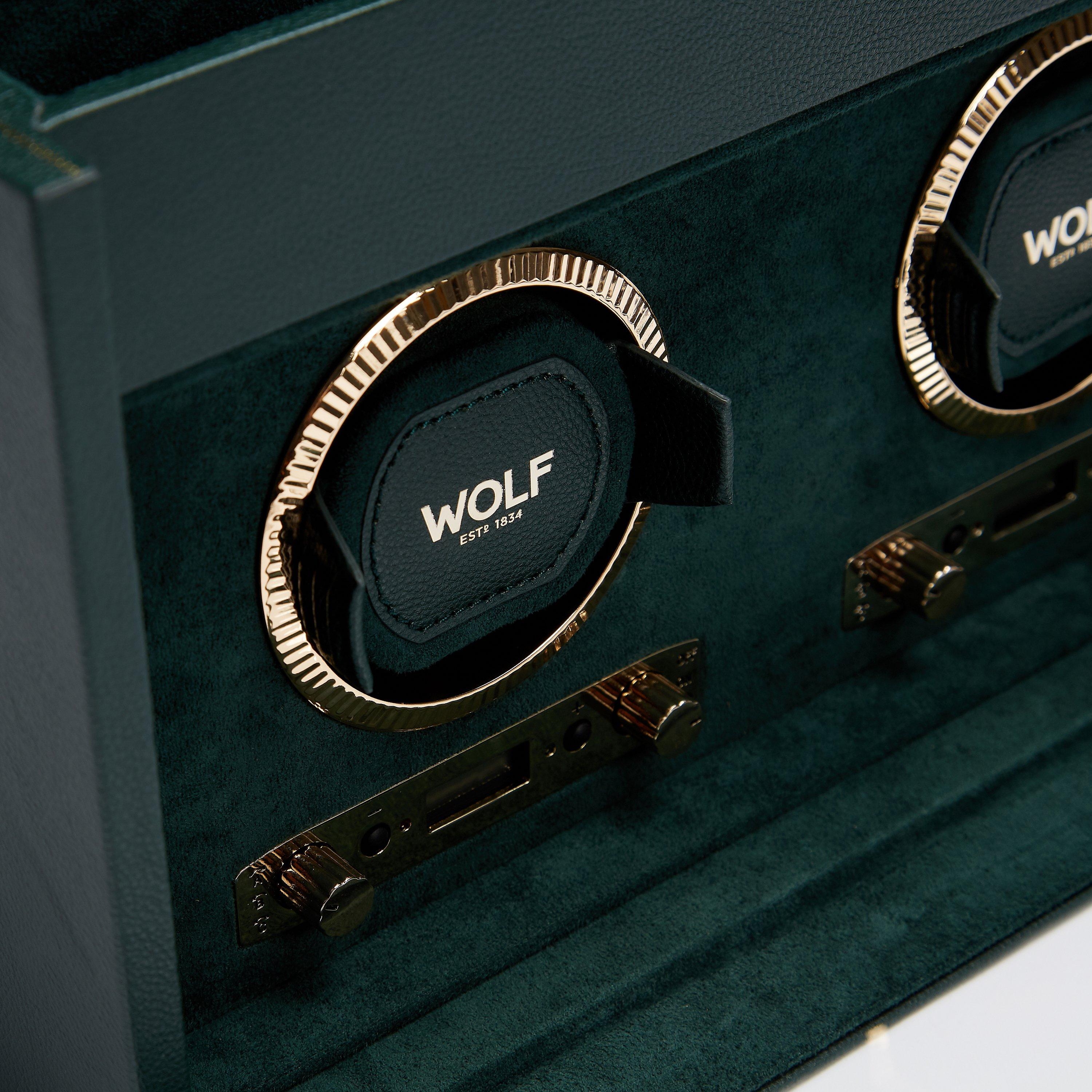 WOLF British Racing Green Double Watch Winder | Detail
