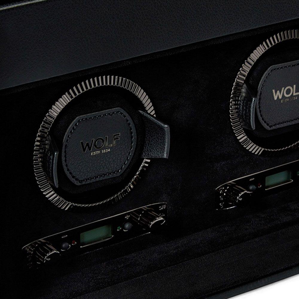 WOLF British Racing Double Watch Winder With Storage in Black 2