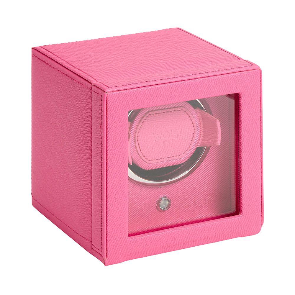 WOLF Cub Single Watch Winder With Cover in Tutti Frutti Pink 4