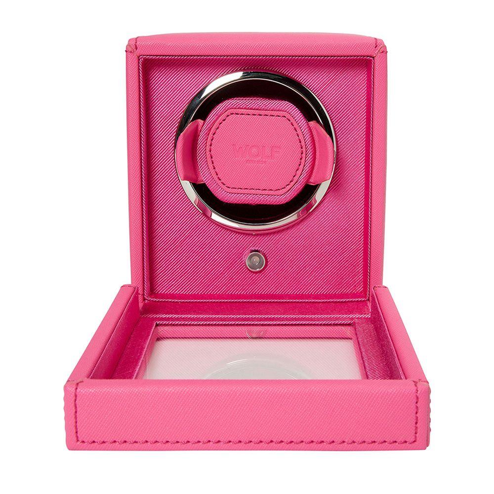 WOLF Cub Single Watch Winder With Cover in Tutti Frutti Pink 1