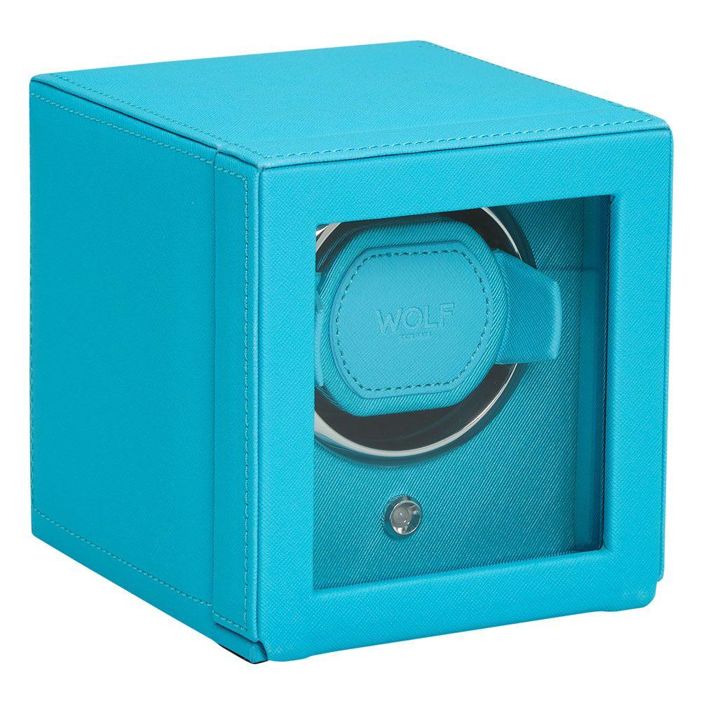 WOLF Cub Single Watch Winder With Cover in Tutti Frutti Turquoise 4