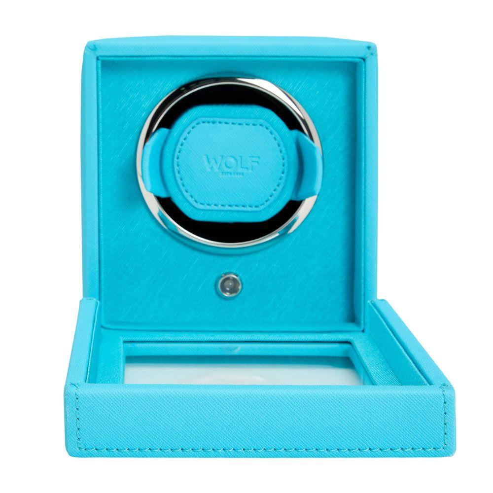 WOLF Cub Single Watch Winder With Cover in Tutti Frutti Turquoise 1