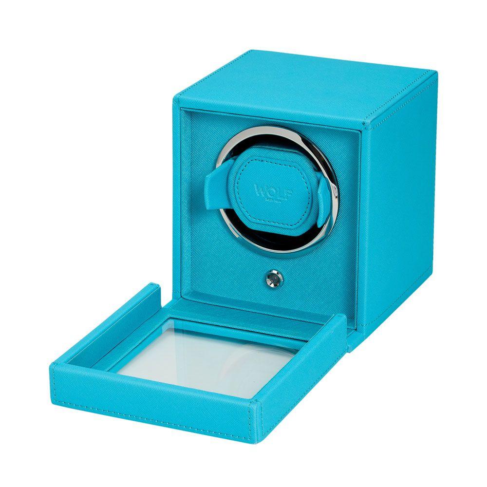 WOLF Cub Single Watch Winder With Cover in Tutti Frutti Turquoise 2