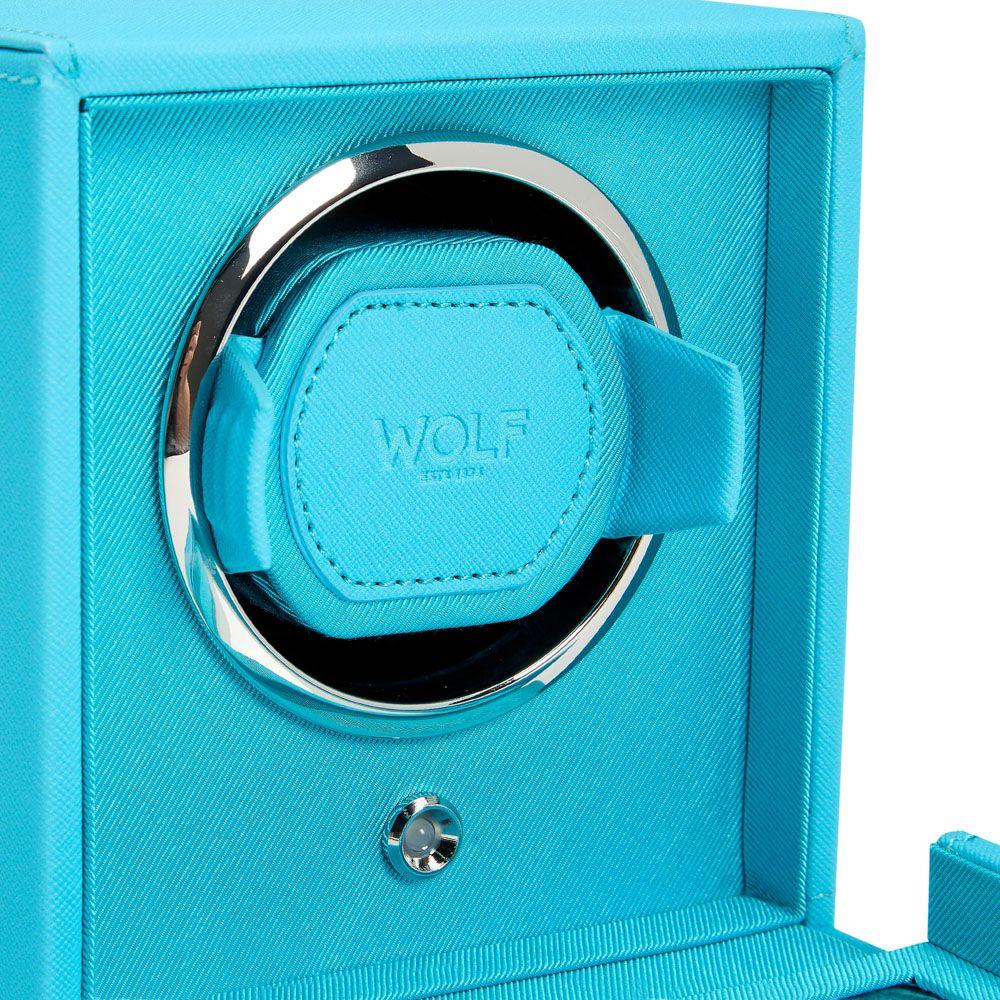 WOLF Cub Single Watch Winder With Cover in Tutti Frutti Turquoise 3