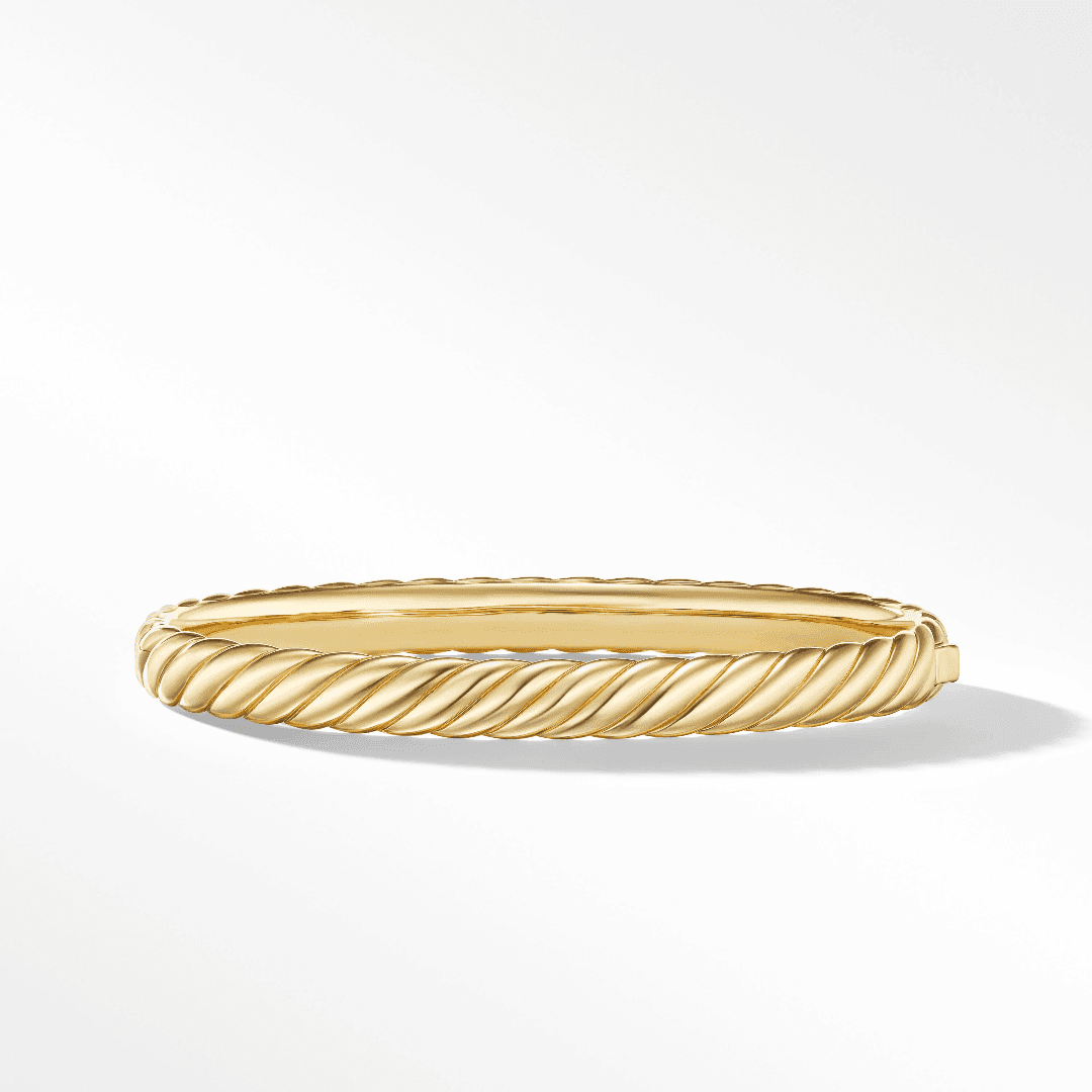 David Yurman Sculpted Cable 6mm Cable Bangle in Yellow Gold, size medium 2