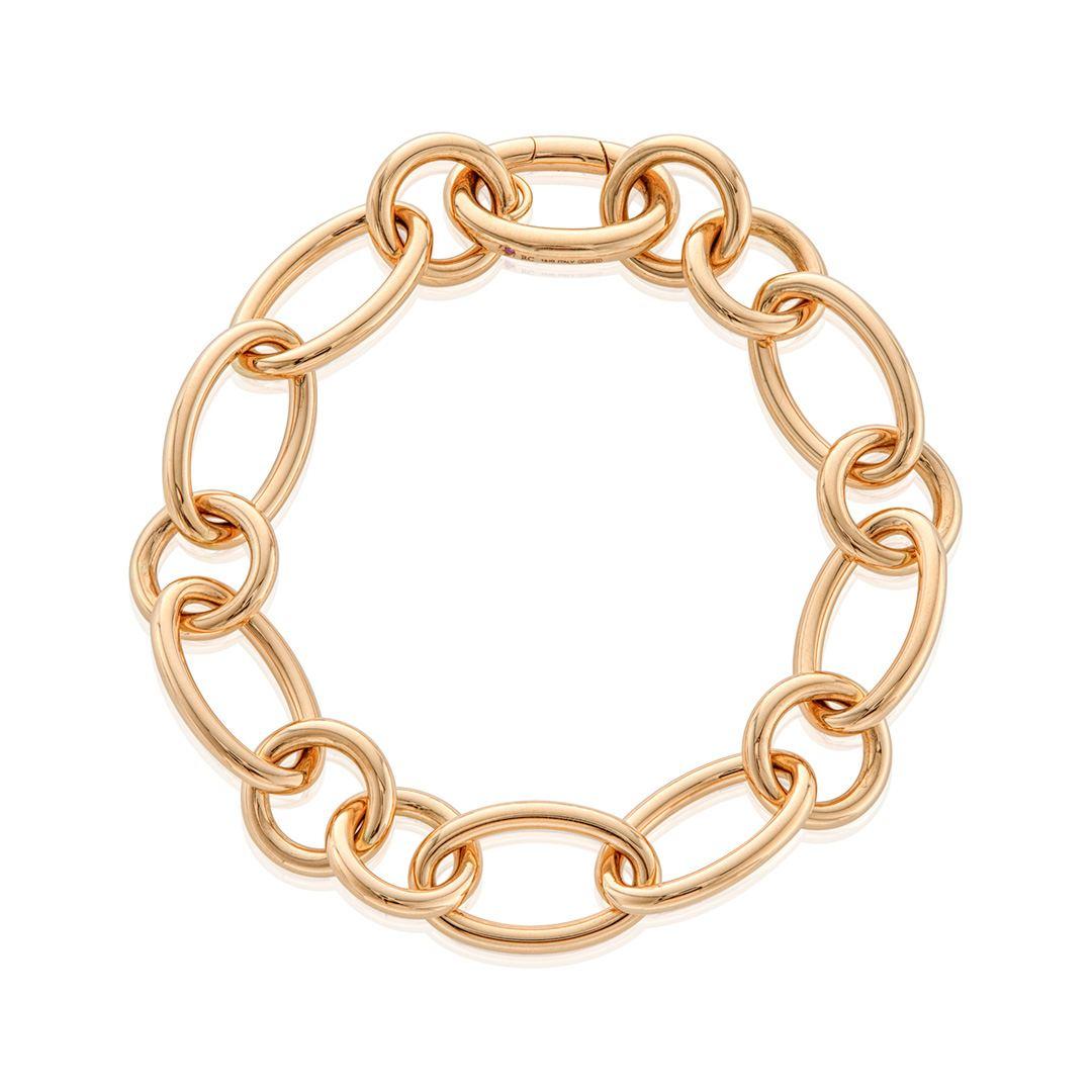 Roberto Coin Designer Gold 8 inches Round and Oval Link Bracelet