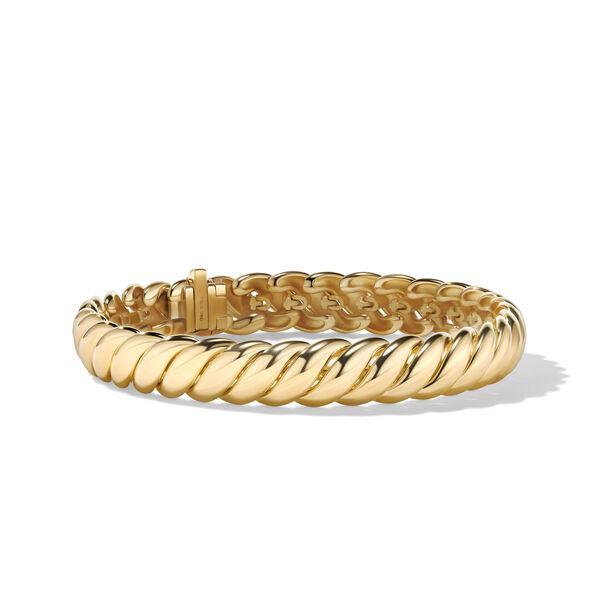 David Yurman Sculpted Cable 8mm Link Bracelet in 18k Yellow Gold, size large