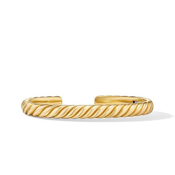 David Yurman Sculpted Cable 7mm Cuff Bracelet in 18K Yellow Gold 0