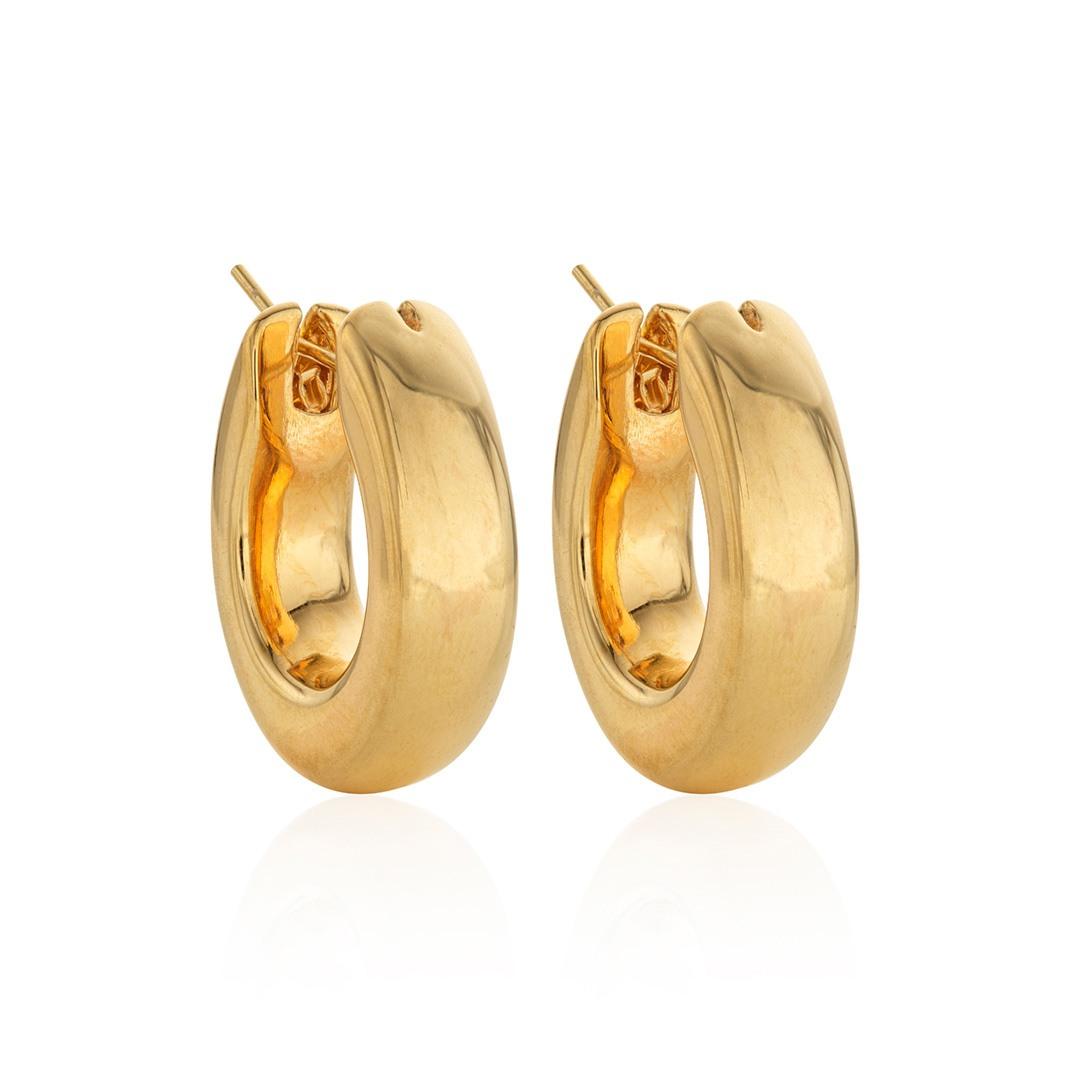 Roberto Coin Yellow Gold Oval Hoop Earrings