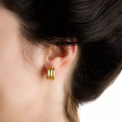 Elizabeth Locke 16mm Banded Hoop Earrings 2