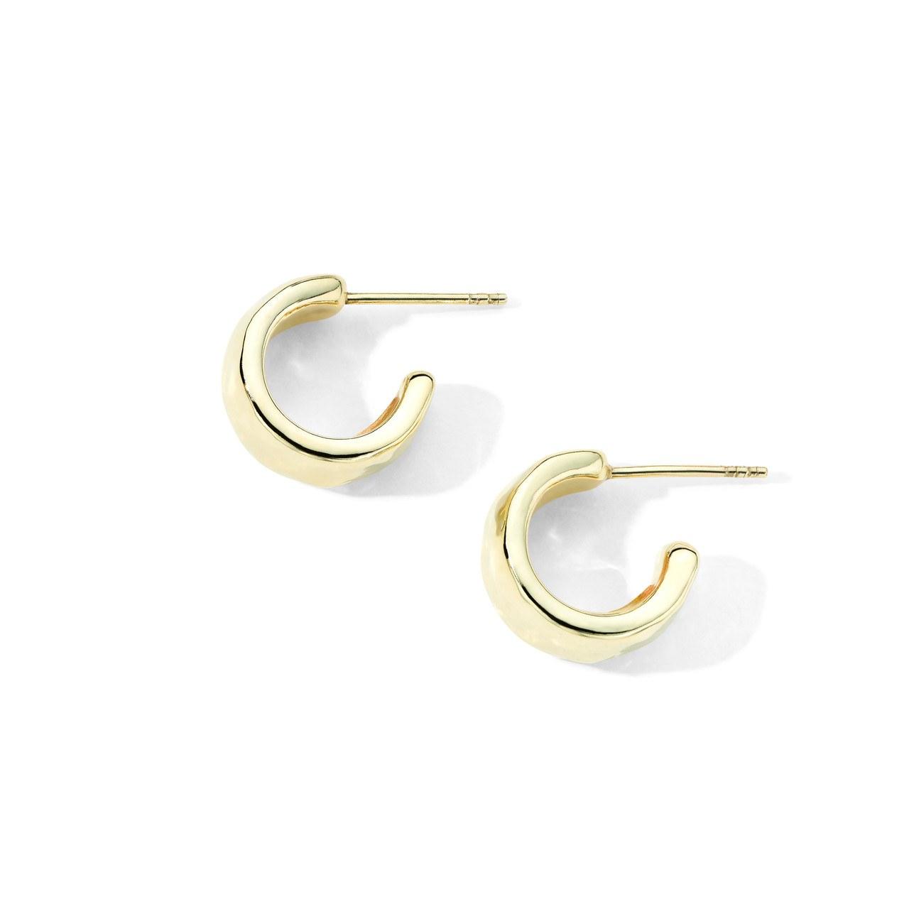 Ippolita Classico Huggie Hammered 18k Gold Hoop Earrings 1