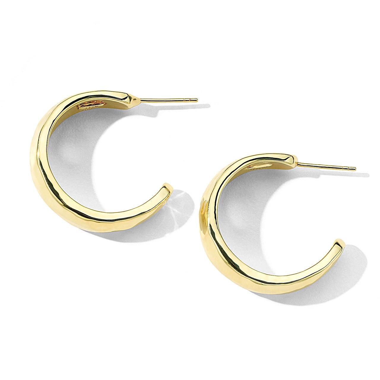 Ippolita Classico 1 Inch Hammered 18k Gold Hoop Earrings 1