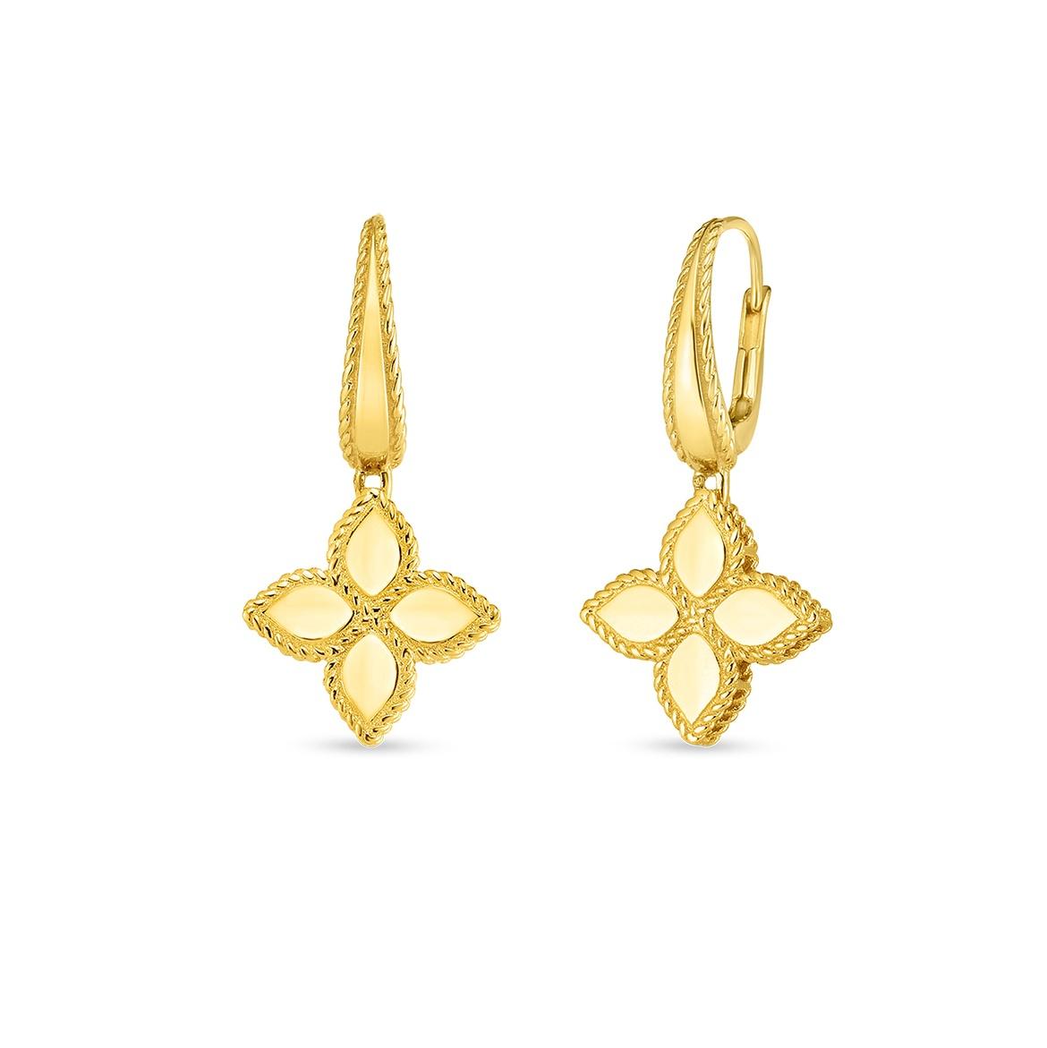 Roberto Coin 18K Yellow Gold Princess Flower Drop Earrings, 1.25 inches 0