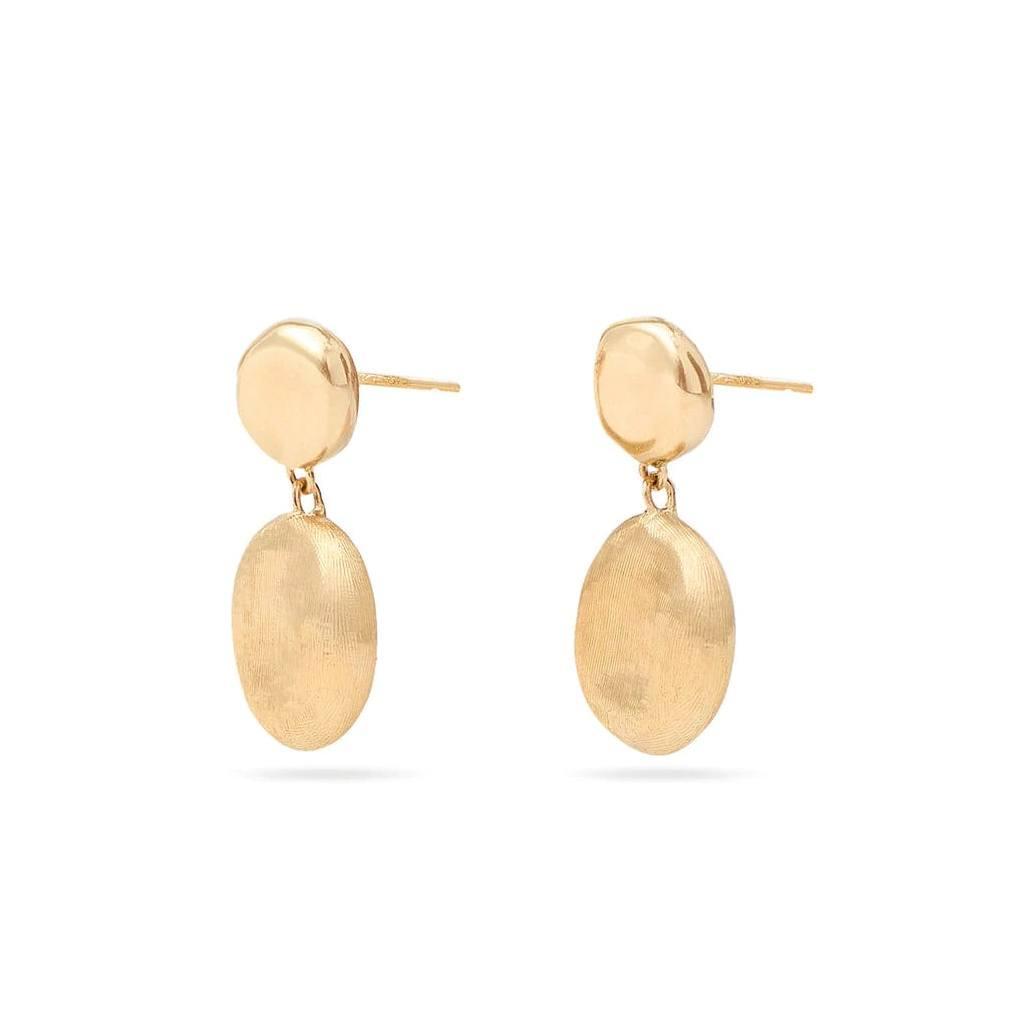 Marco Bicego Jaipur Gold Engraved and Polished Double Drop Earrings 1