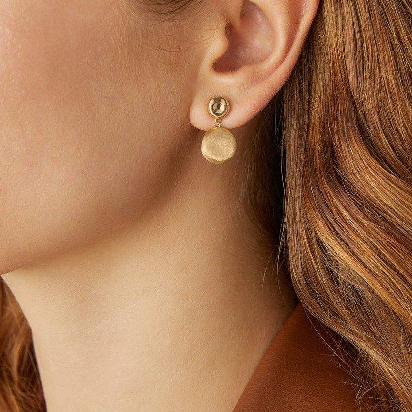 Marco Bicego Jaipur Gold Engraved and Polished Double Drop Earrings 2