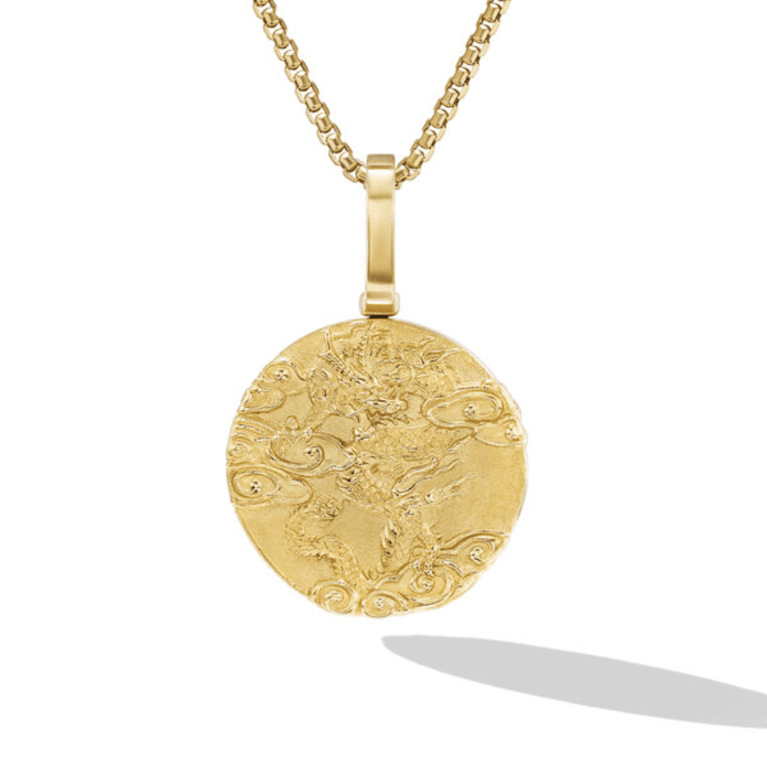 David Yurman Men's Dragon Amulet in 18k Yellow Gold 0