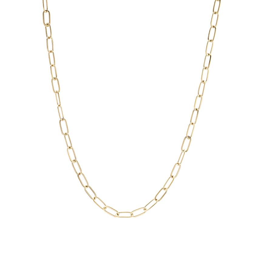 3.5 mm Paperclip Style Oval Link Chain Necklace, 18 inches