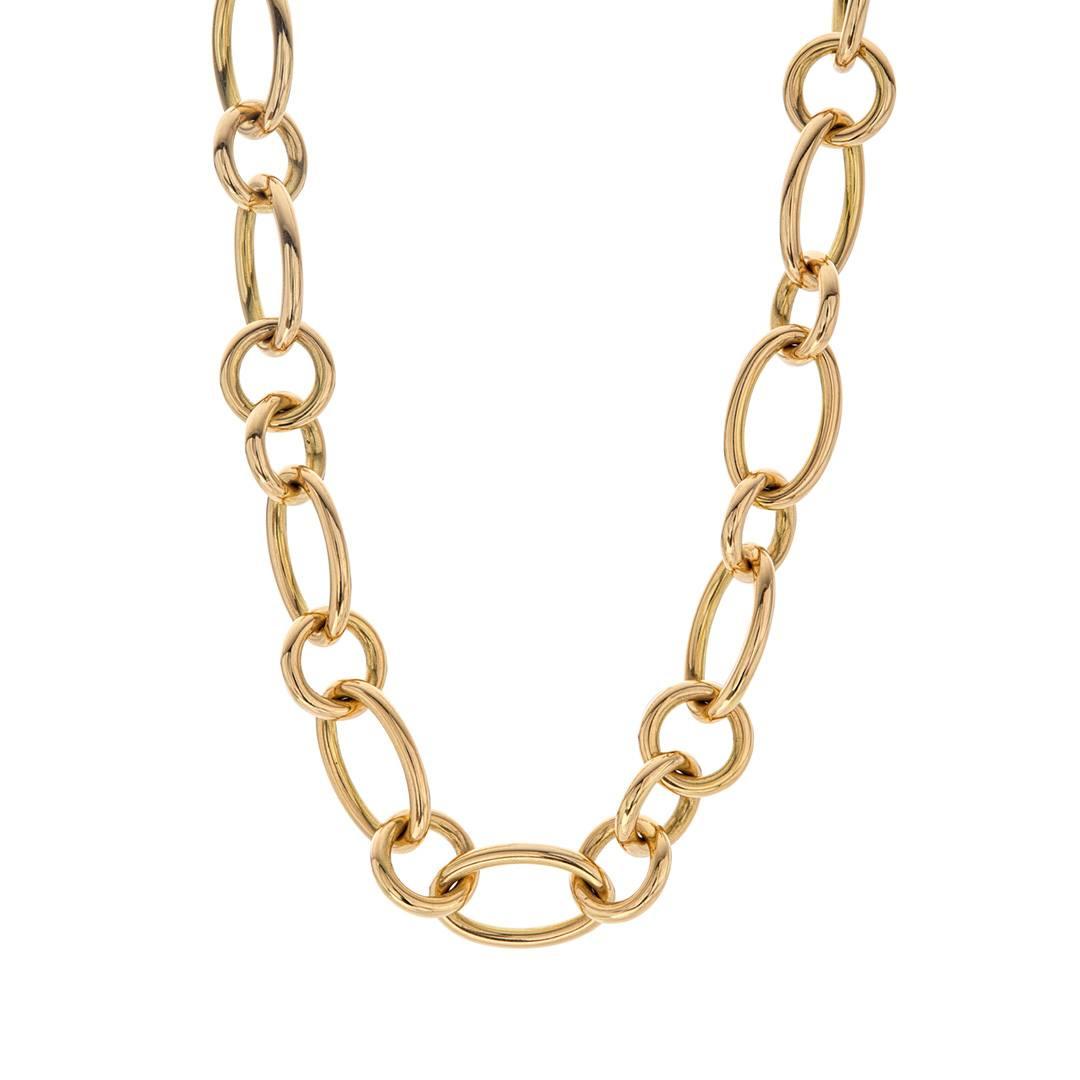 Roberto Coin Designer Gold 18 inches Oval and Round Link Necklace