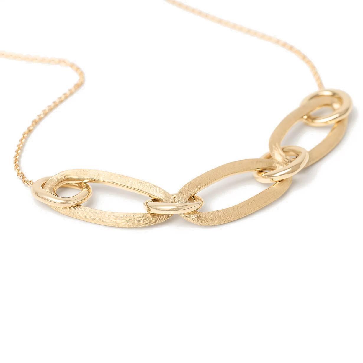Marco Bicego Jaipur Link Collection 18K Yellow Gold Mixed Link Half Collar Necklace 2