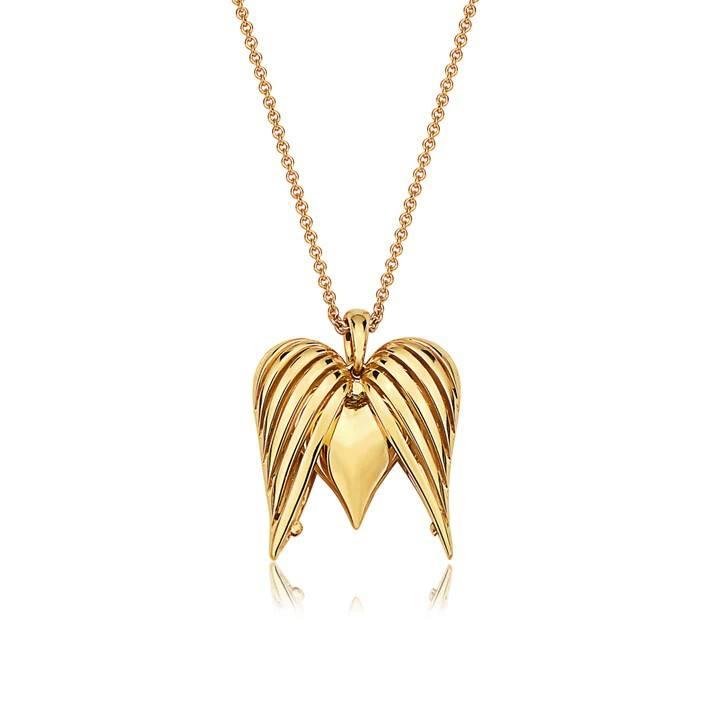 Charles Krypell Large Yellow Gold Angel Heart Necklace 1