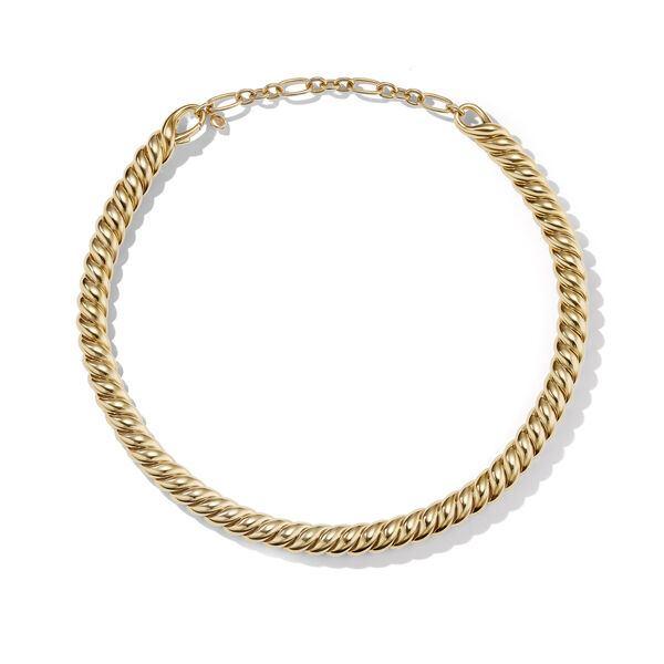 David Yurman Sculpted Cable Necklace in 18k Yellow Gold