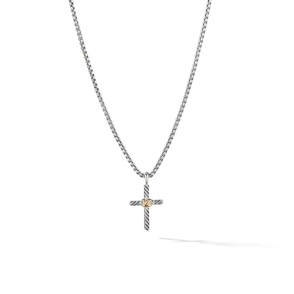 David Yurman Cross Necklace with 14K Gold, 18 Inches 0