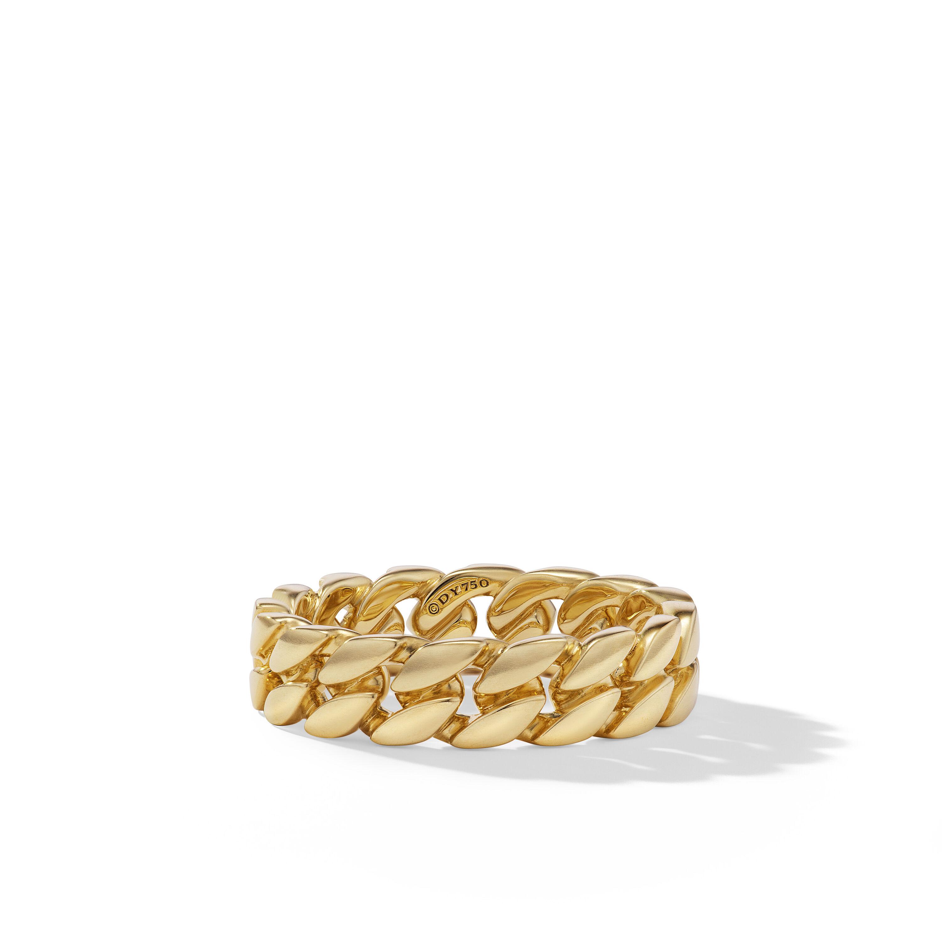 David Yurman 18k Yellow Gold Curb Chain Band Ring