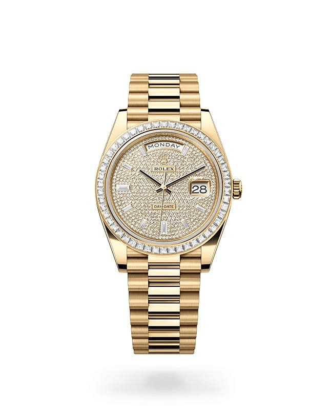 Rolex Day-Date 40, m228398tbr-0036. Available at Lee Michaels Fine Jewelry