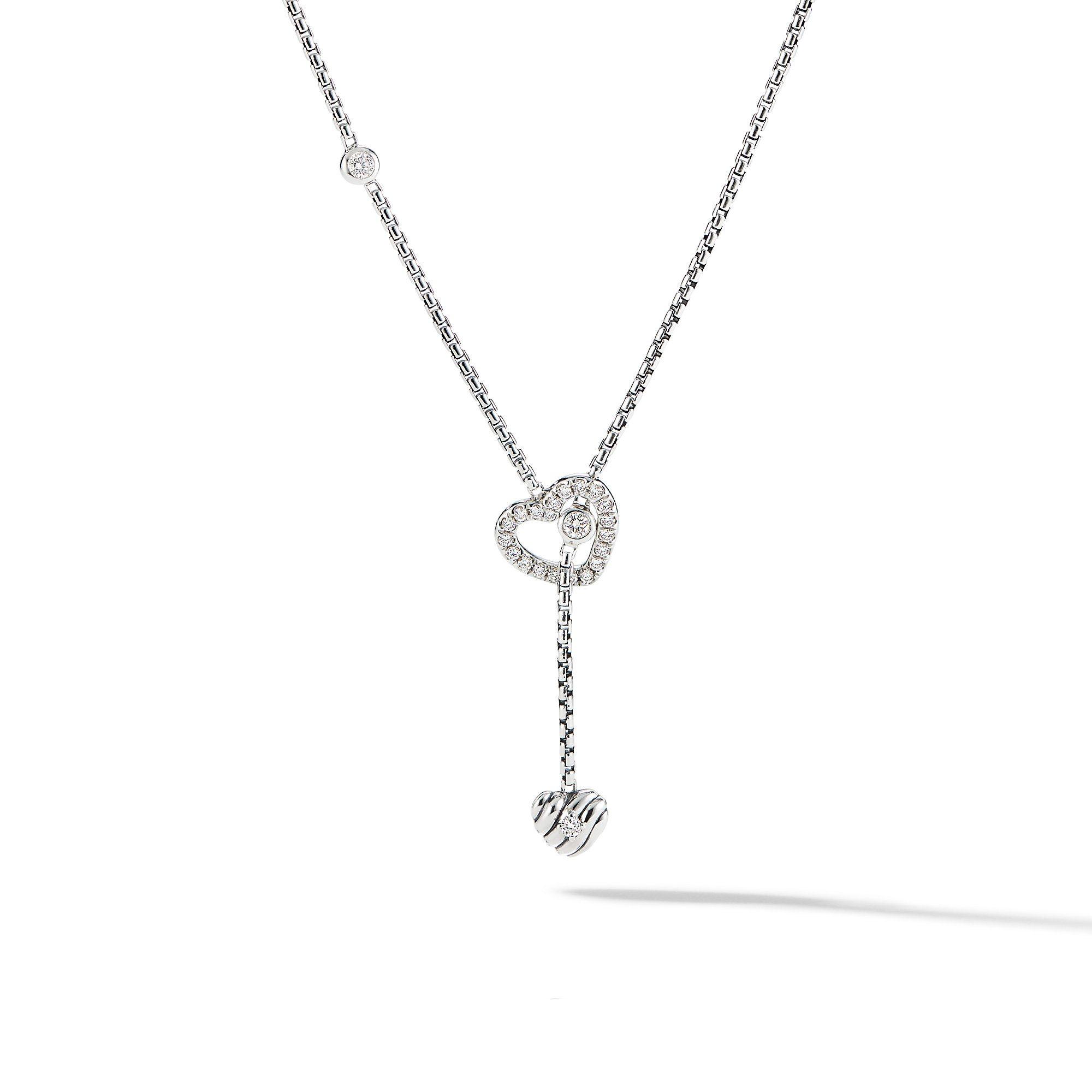 David Yurman Heart Y Necklace with Diamonds
