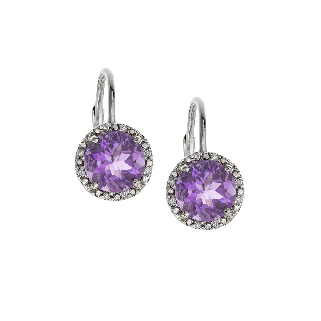Sterling Silver and Diamond Gemstone Earrings Collection