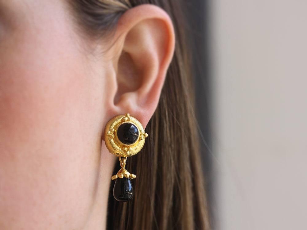 Elizabeth Locke Black Onyx Detachable Drop Earrings 2