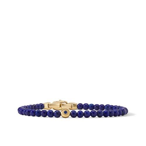 David Yurman Spiritual Beads Evil Eye Bracelet with Lapis, Sapphire and 18K Yellow Gold
