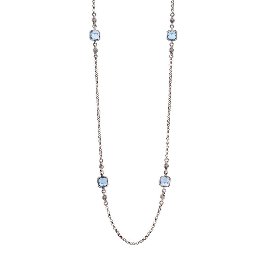 Konstantino Anthos Collection Blue Spinel Station Necklace