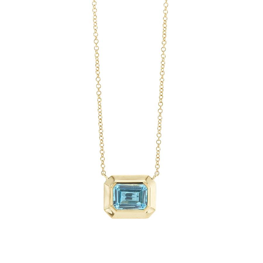 Yellow Gold Bezel Set Gemstone Necklace 0