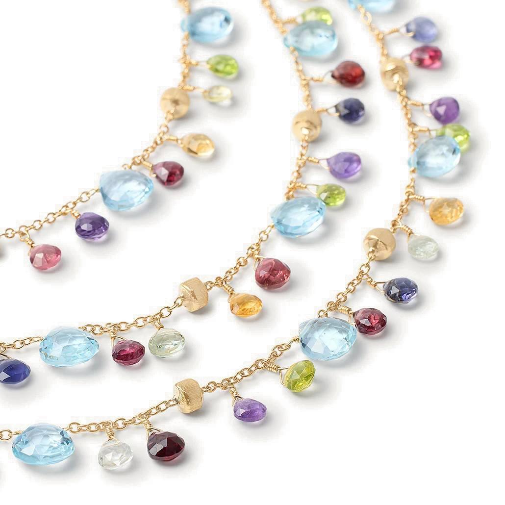 Marco Bicego Paradise Three Strand Necklace with Topaz Accents 2