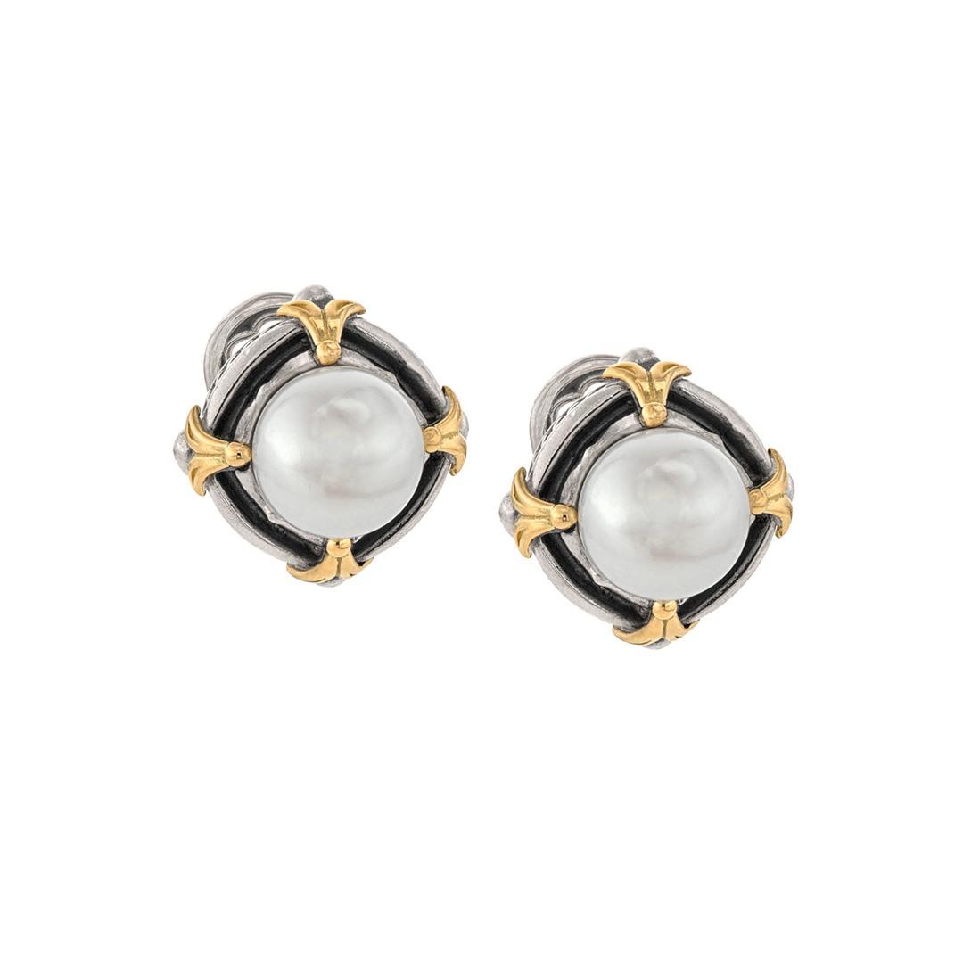 Konstantino Kleos pearly stud earrings_1