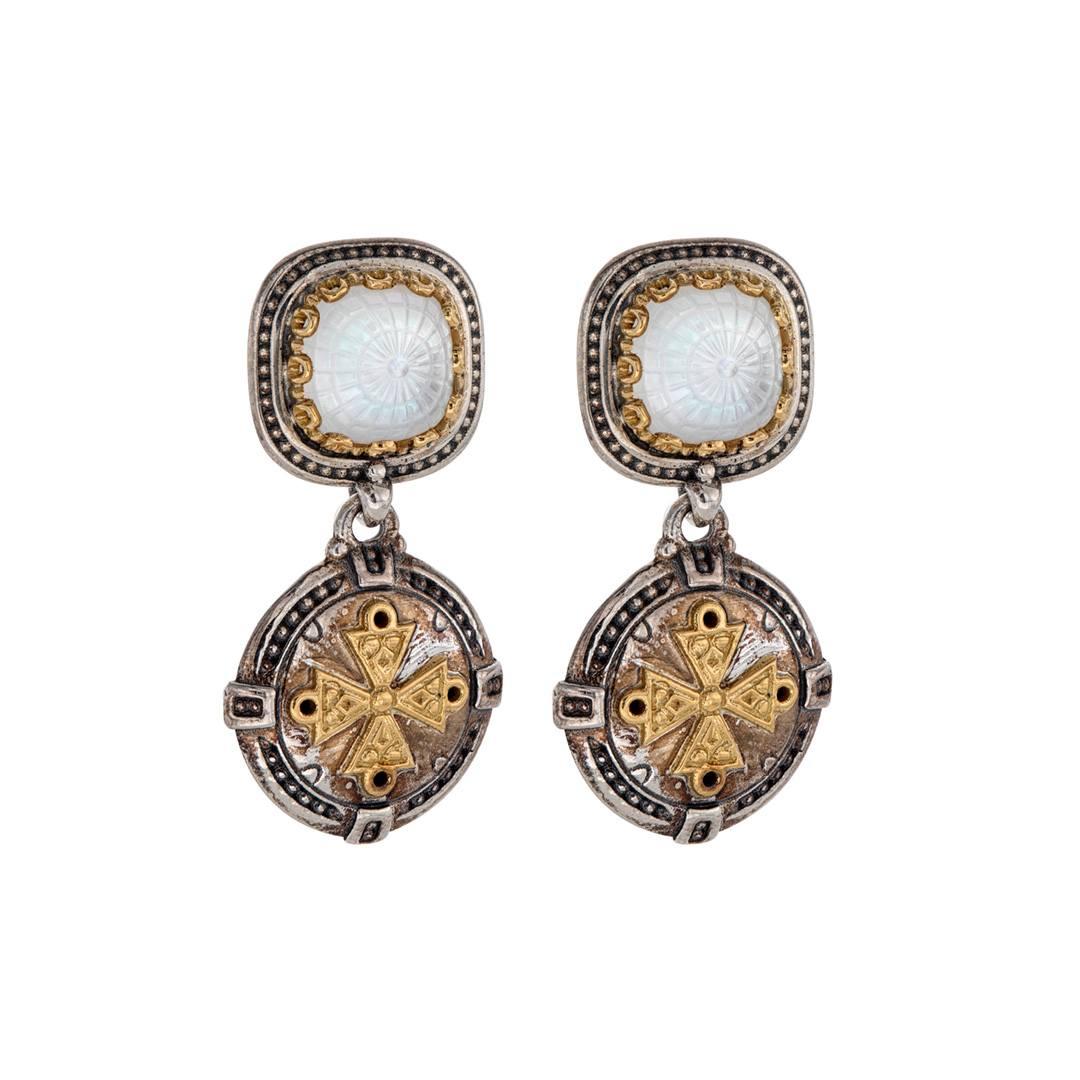 Konstantino Dome Collection Mother of Pearl Doublet Drop Earrings