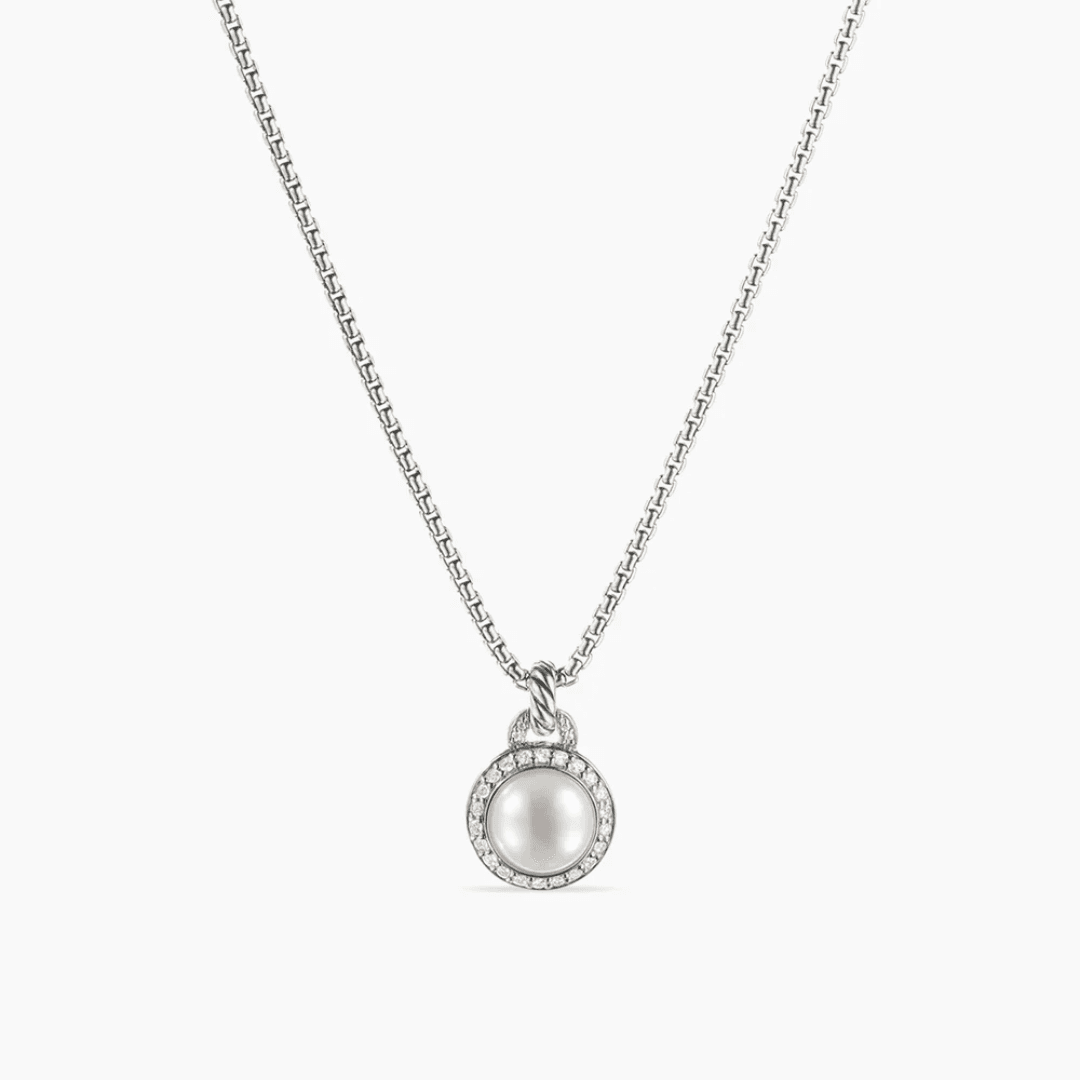 David Yurman Albion Pearl Pendant Necklace with Diamonds