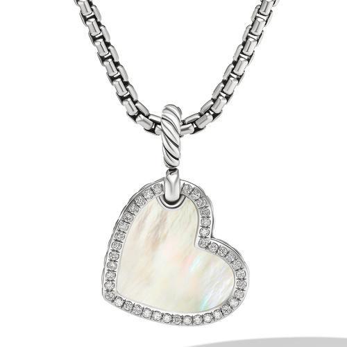 David Yurman DY Elements Heart Amulet with Mother of Pearl and Pave Diamonds