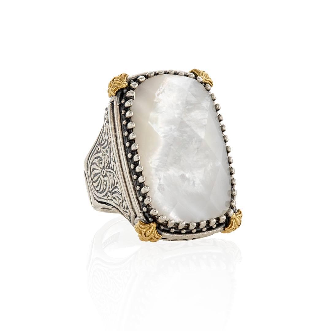 Konstantino Sterling Silver, Yellow Gold & Mother Of Pearl Ring